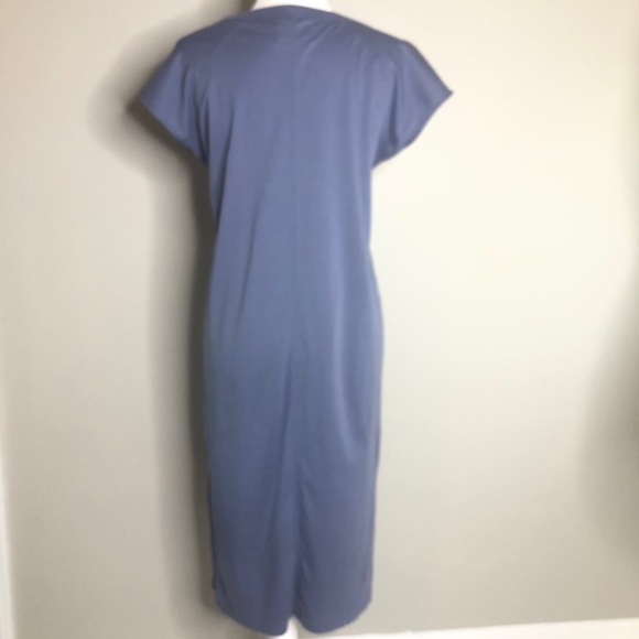 COPY - Everlane The Luxe Cotton blue Side-Slit Tee Dress - Picture 5 of 10